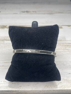 Judith Jack Sterling Silver Marcasite Bangle Bracelet Vintage